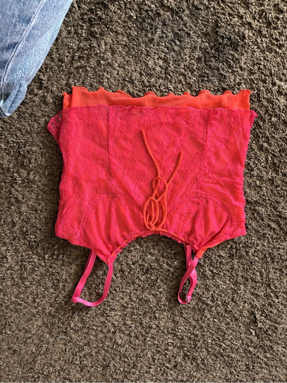 Girls Pink Lace Shorts with Adjustable Ties